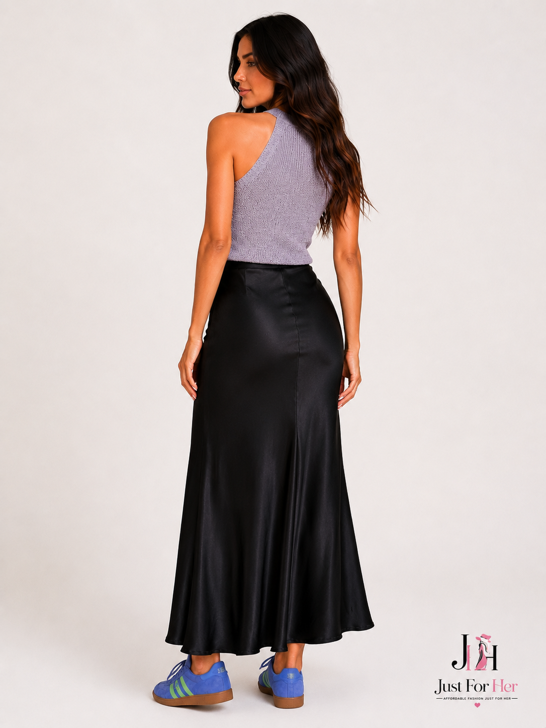 Luna Satin Midi Skirt
